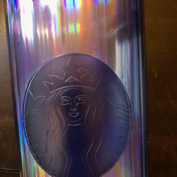 Rare STARBUCKS 24 oz iridescent purple tumbler with straw! - Picture 2 of 4